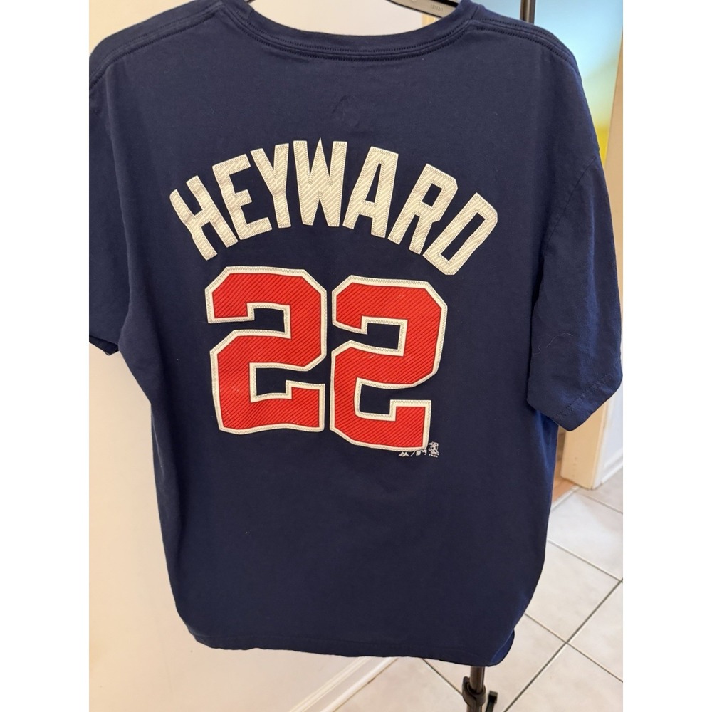 Vintage MLB Atlanta Braves Jason Heyward # 22 Baseball Tee Shirt XL Majestic